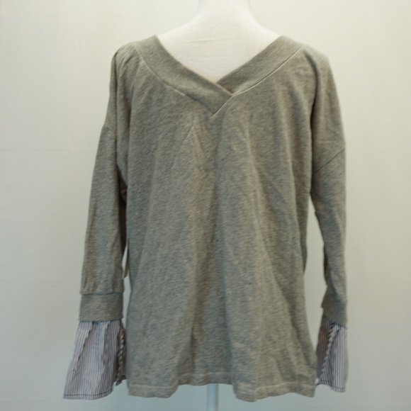 RD Style V Neck V Back Heather Gray Grey Top M - Picture 3 of 8